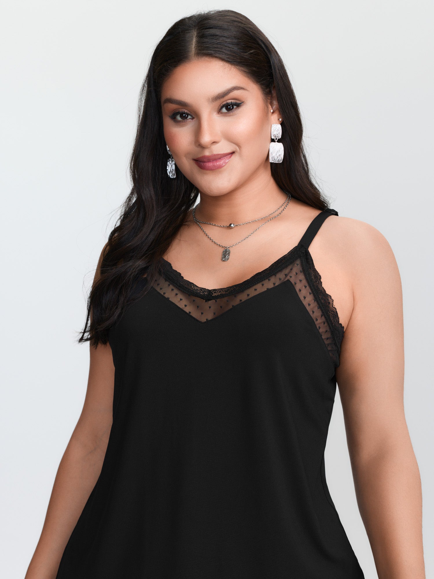 Czarna dzianinowa koszulka na  – Cami Top Lace recenzja i cena